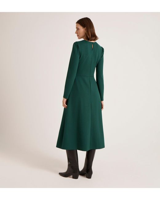Finery London Green Carla Ponte Jersey Midi Dress