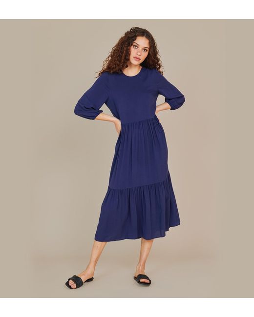 Finery London Blue Alyssa Midi Dress