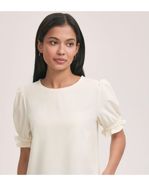 Finery London White Charlie Crepe T-Shirt