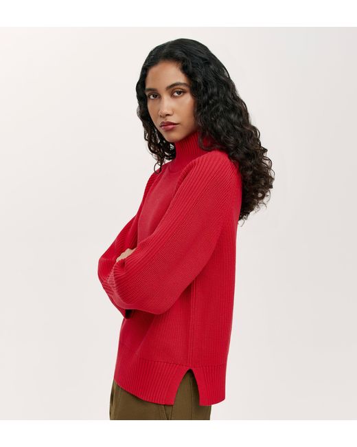 Finery London Red Kaela High Neck Jumper