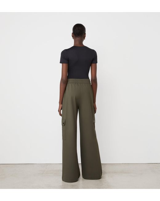 Finery London Green Deliah Ponte Jersey Cargo High Waisted Trousers