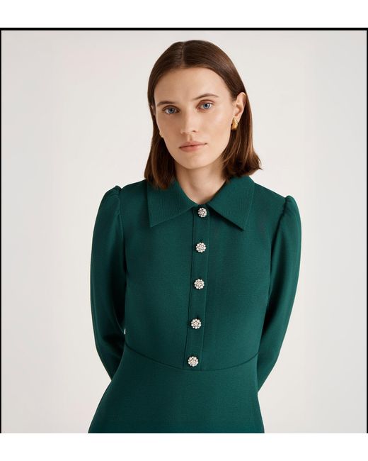 Finery London Green Lucia Crepe Midi Dress