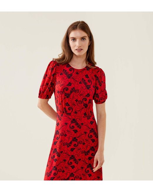 Finery London Red Mya Midi Dress