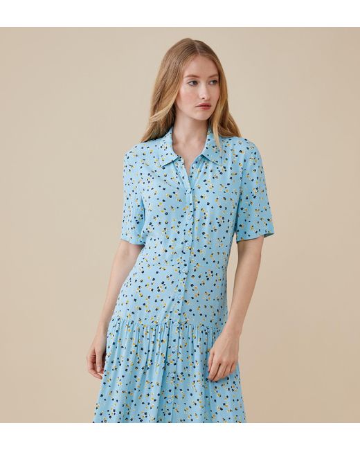 Finery London Blue Tania Midi Dress