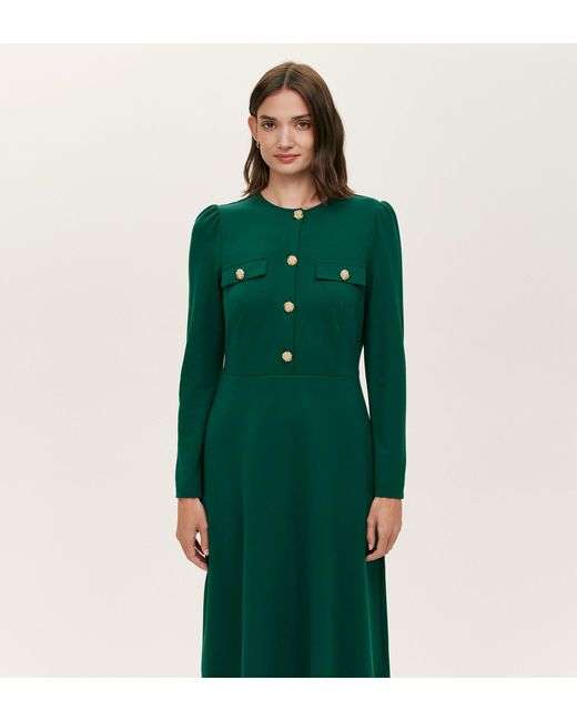 Finery London Green Gilly Ponte Jersey Midi Dress