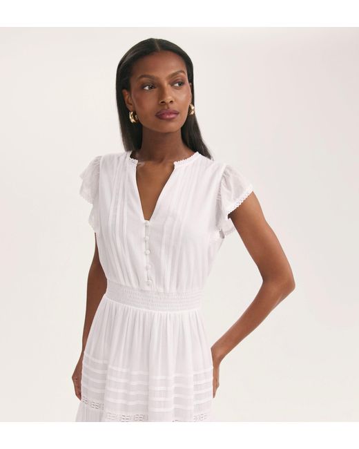 Finery London Pink Jude Cotton Midi Tiered Dress