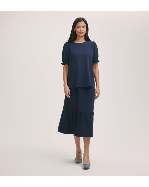 Finery London Blue Charlie Crepe T-Shirt
