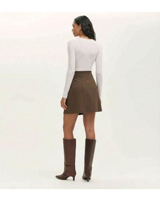 Finery London Natural Helia Ponte Jersey Mini Skirt