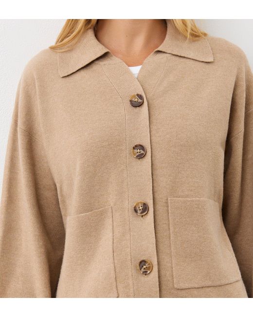 Finery London Natural Raegan Button Front Cardigan