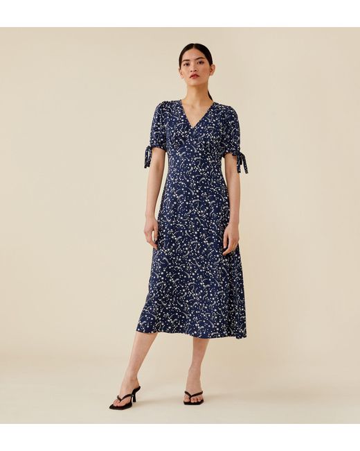 Finery London Blue Claire Midi Dress