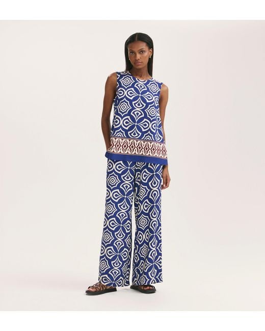 Finery London Blue Vallie Sleeveless Shell Top