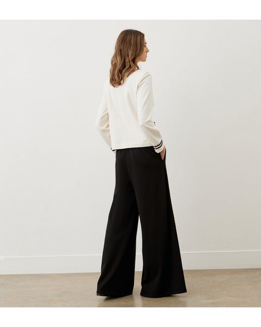 Finery London White Courtney Ponte Jersey Trousers