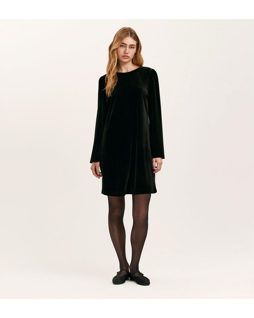 Women's Black Hattie Velvet Short Dress