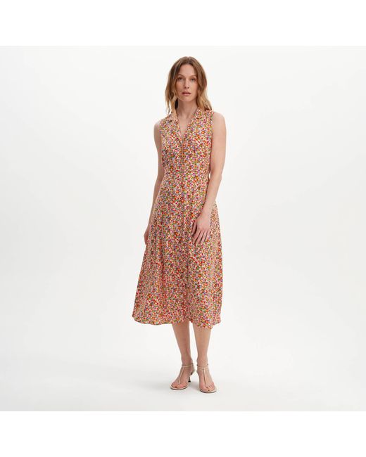 Finery London Multicolor Beatrice Sleeveless Midi Shirt Dress