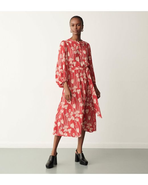 Finery London Red Iris Midi Dress