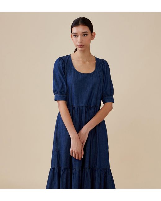 Finery London Blue Amelia Dress