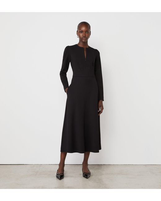Finery London Black Aria Ponte Jersey Midi Dress