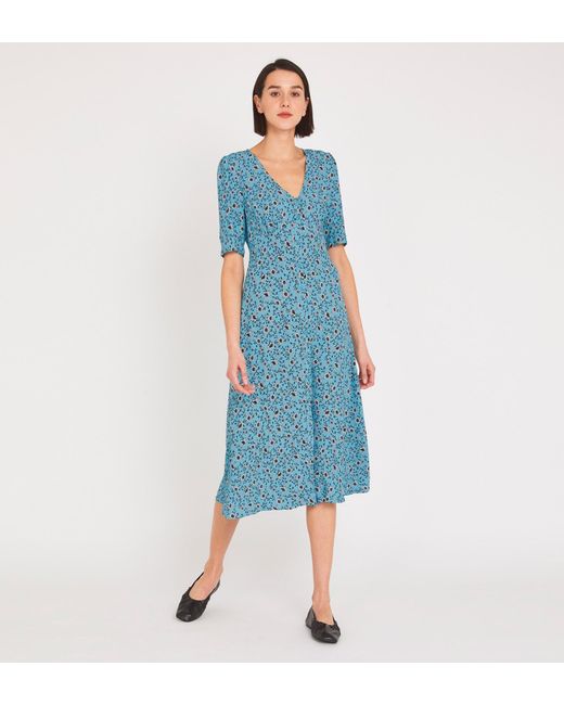 Finery London Blue Fayre Midi Dress