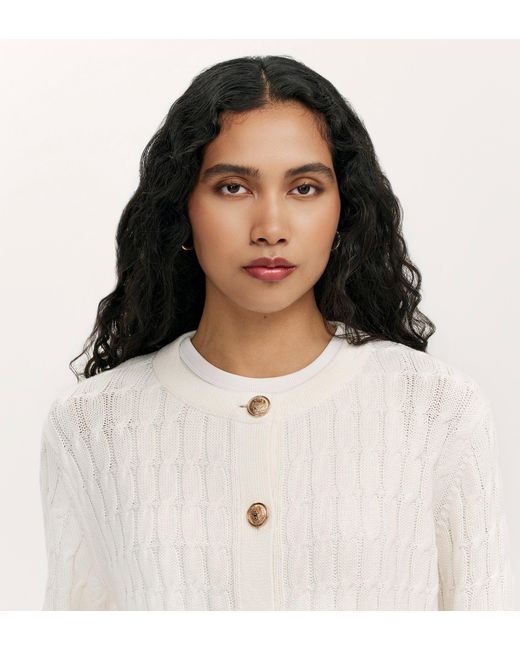 Finery London White Elaine Knitted Cardigan