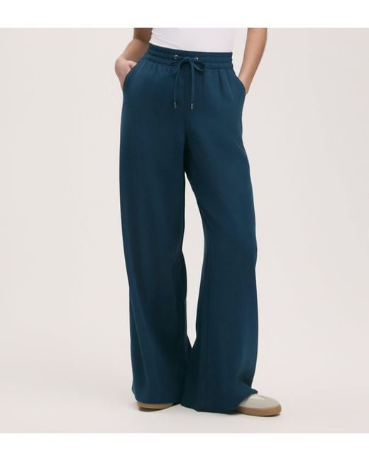 Finery London Blue Dixie Wide Leg Trousers