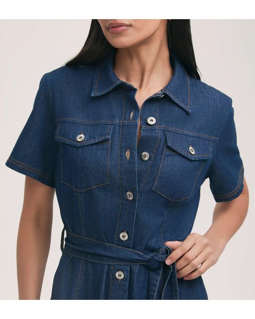 Finery London Blue Lily Denim Midi Dress
