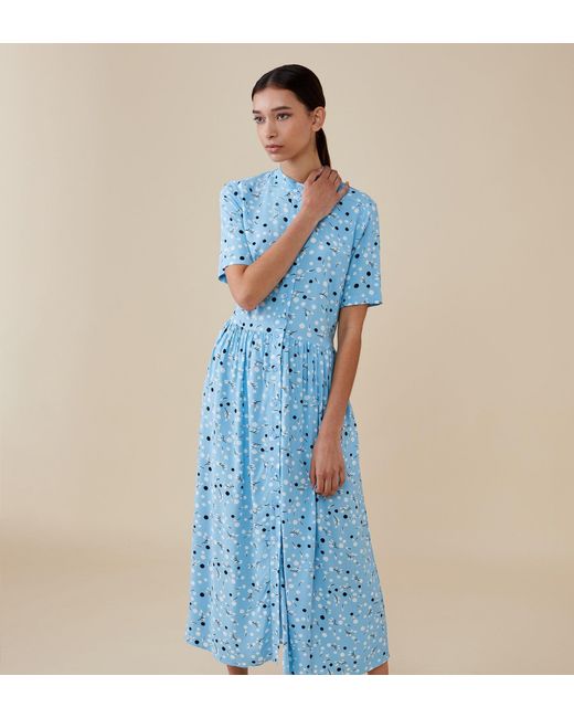 Finery London Blue Meave Midi Dress