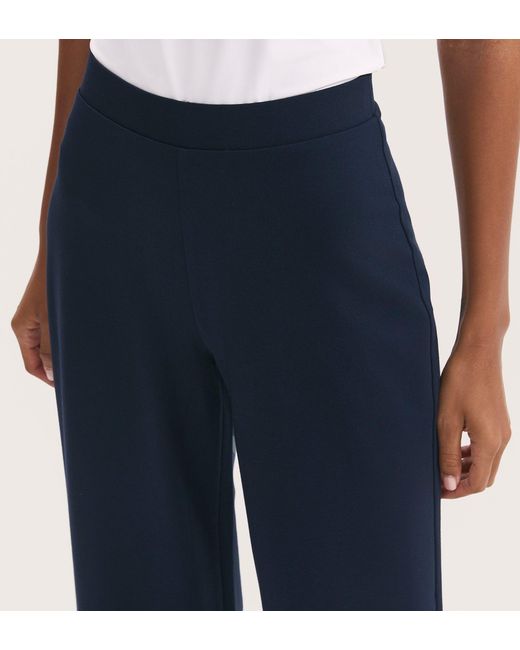 Finery London Blue Reyna Ponte Wide Leg Trousers
