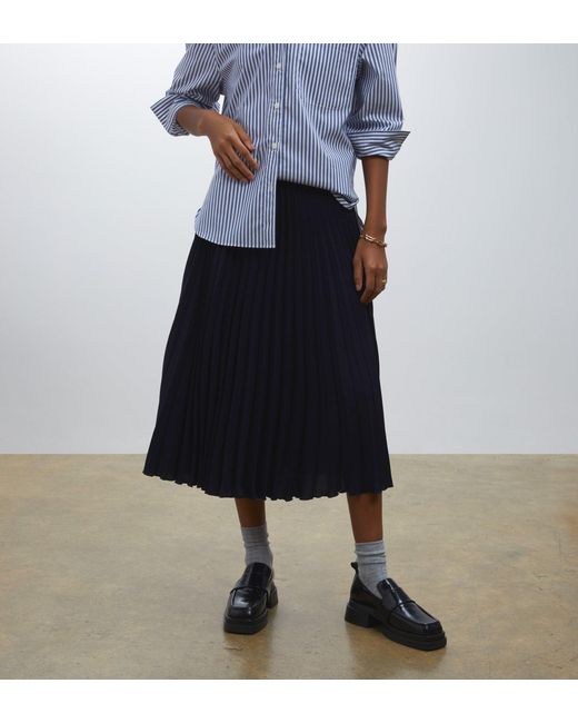 Finery London Blue Lottie Midi Skirt