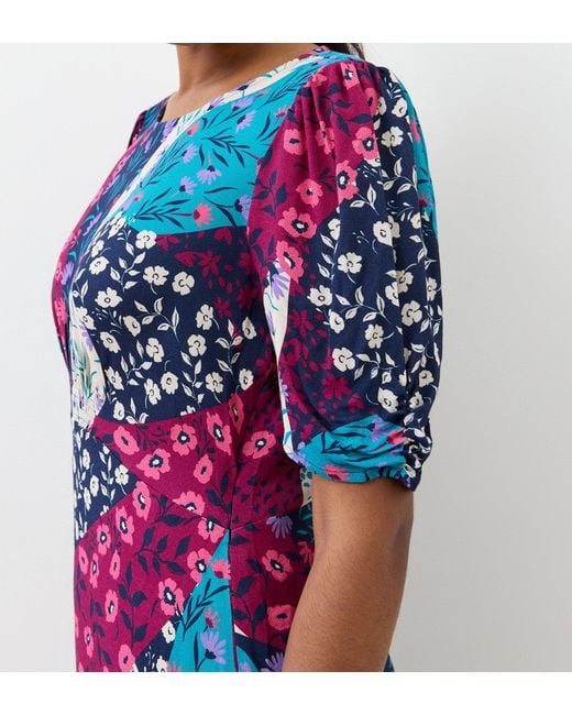 Finery London Blue Prue Crepe Midi Dress