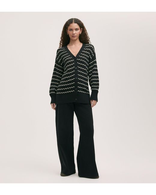 Finery London Black Alena Crochet Cardigan