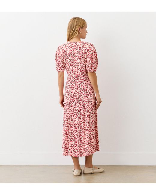 Finery London Pink Colette Midi Dress