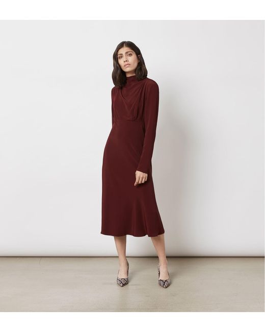 Women's Red Portland Burgundy Midi Dress