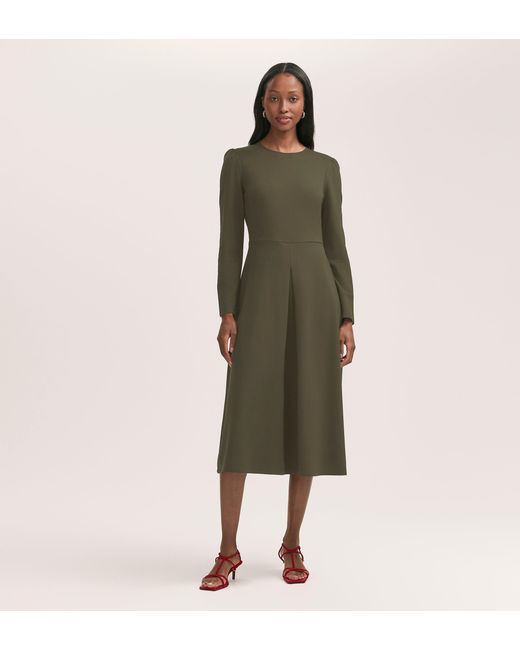 Finery London Green Carla Ponte Jersey Midi Dress