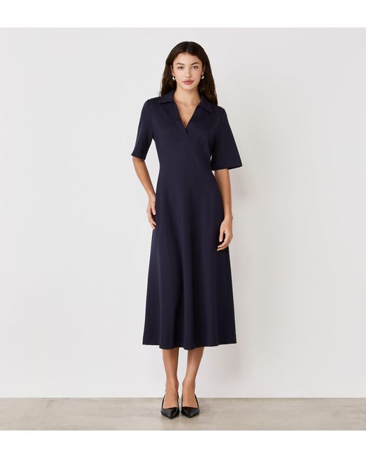 Finery London Blue Trinity Ponte Jersey Midi Dress