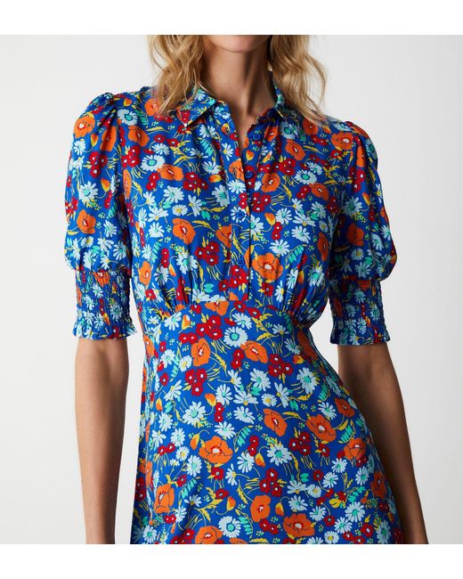 Finery London Blue Alissa Mini Shirt Dress