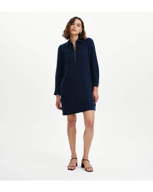 Finery London Blue Enriko Cupro Short Dress