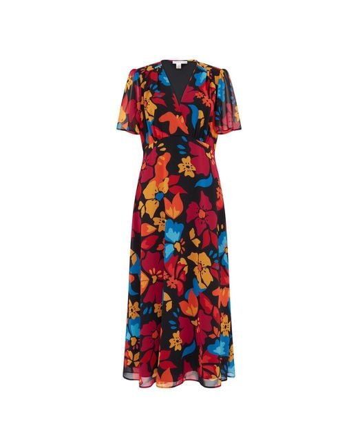 Finery London Red Carolina Midi Dress