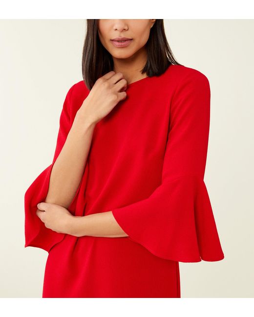 Finery London Red Izzy Jersey Crepe Knee Length Dress