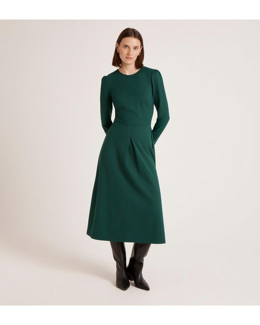 Finery London Green Carla Ponte Jersey Midi Dress