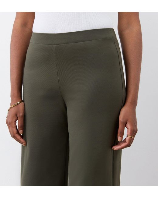 Finery London Green Reyna Ponte Jersey Wide Leg Trousers