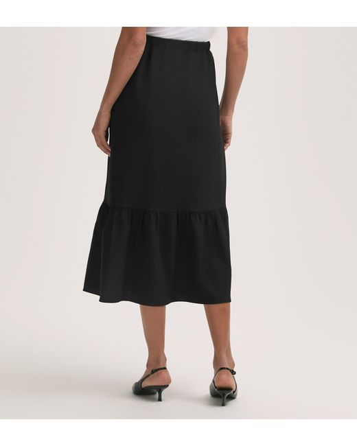 Finery London Black Riley Crepe Tiered Midi Skirt