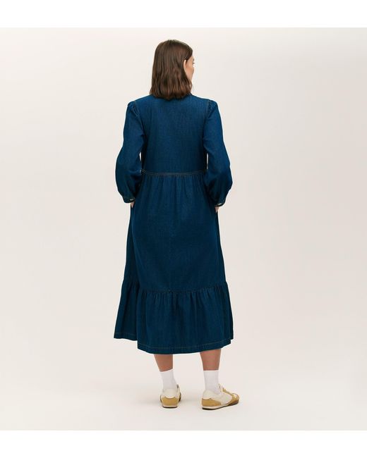 Finery London Blue Roxy Denim Midi Dress