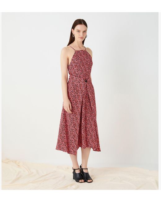 Finery London Pink Orchard Button Front Dress