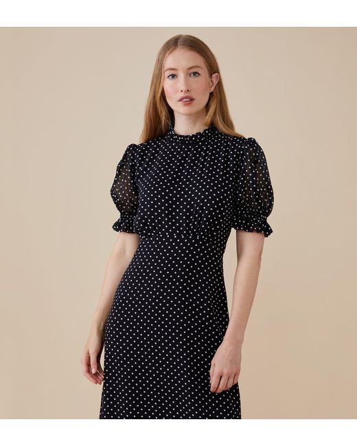 Finery London Black Camille Midi Dress