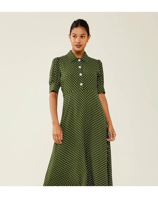 Finery London Green Jaela Midi Shirt Dress