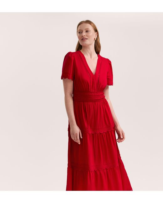Finery London Wren Cotton Midi Tiered Dress