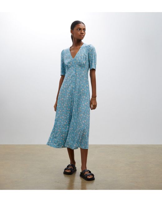 Women's Blue Camilla Daisy Print Midi Dress