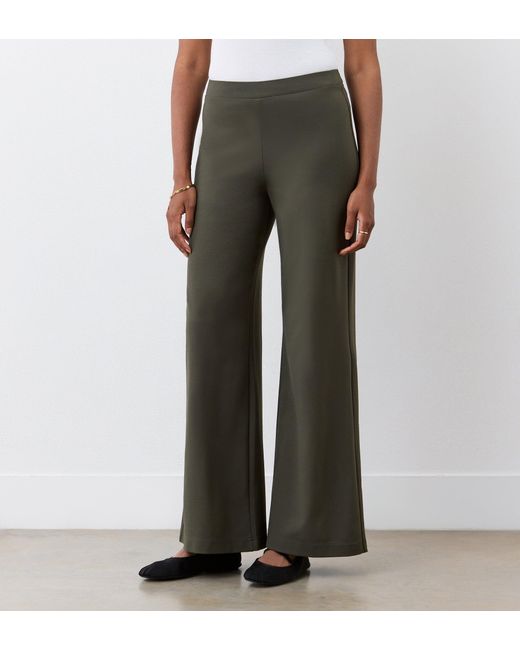 Finery London Green Reyna Ponte Jersey Wide Leg Trousers