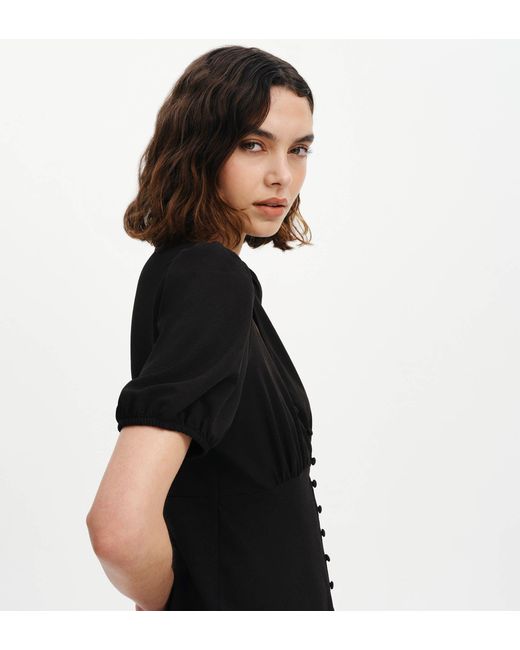 Finery London Black Ensley Button Through Short Dress