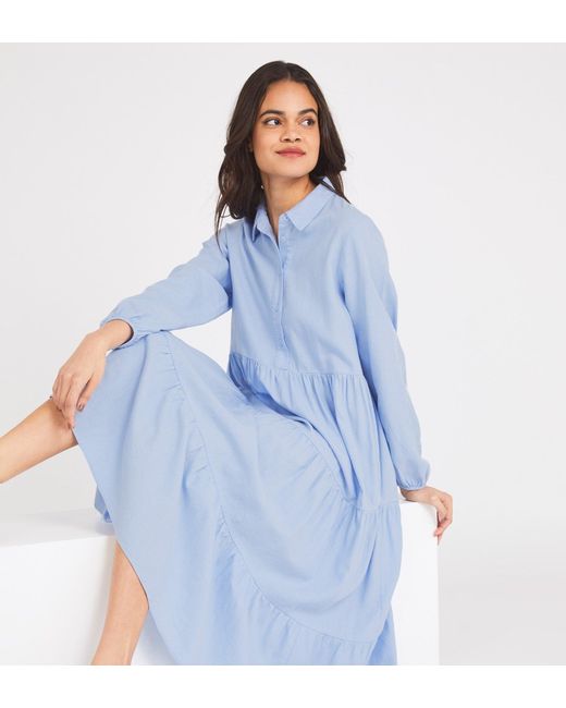 Finery London Blue Jessa Midi Dress